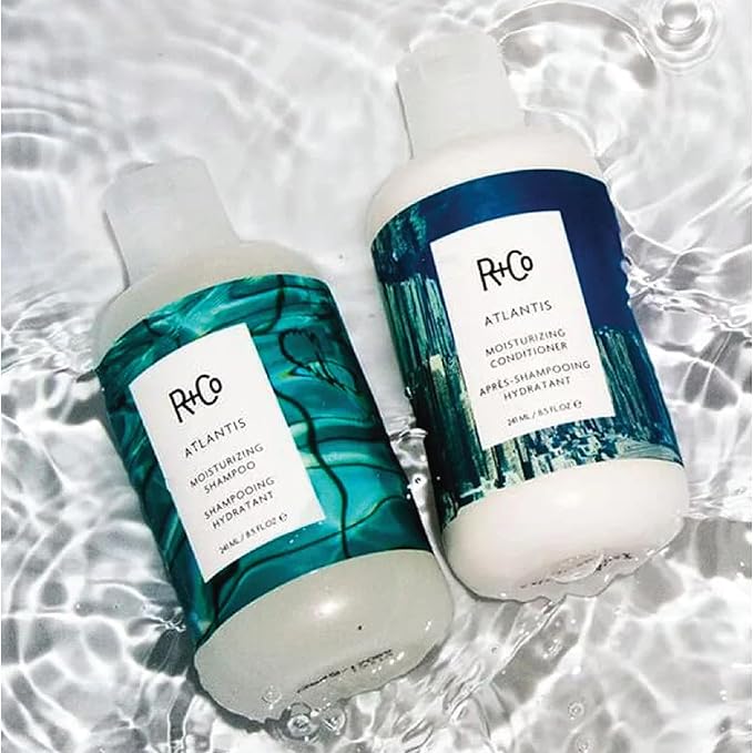 R+Co | Travel Size | Atlantis B5 Shampoo and Conditioner Set for Dry Damaged Hair | Hydrating + Moisturizing + Shine | Vegan + Sulfate-Free | Color Safe | Set of 2