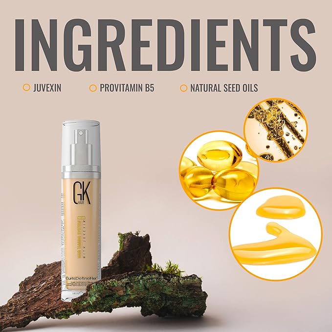 GK HAIR Global Keratin CurlsDefineHer (3.4 Fl Oz/100ml) Curl Defining Cream Curl Activator/Moisturizing Cream, Frizz Control for Natural Hair (3.4 fl. oz)