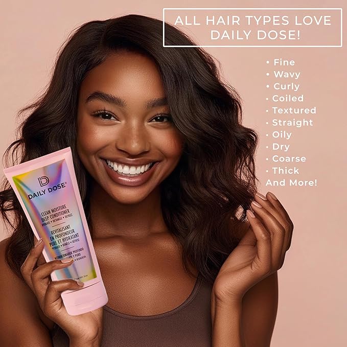 DAILY DOSE (2Pack 6oz Deep Conditioner Hair Mask/Masque - Treatment for Dry, Damaged & Colored Treated Hair - Paraben Free, Phthalates Free, Vegan & Cruelty Free - for All Hair Types