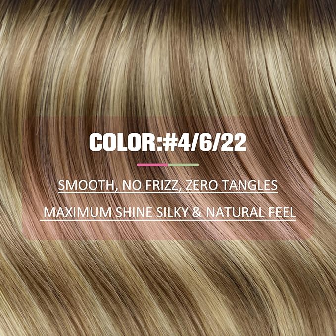 YoungSee Tape in Hair Extensions Human Hair Balayage Brown Hair Extensions Real Human Hair Tape in Dark Brown Ombre Medium Brown with Blonde Hair Tape in Extensions Remy Hair Extensions 14In 20pcs 50g