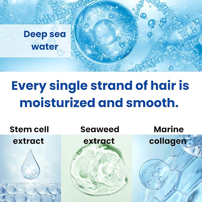 8 THE THALASSO Potion Hair Oil for Frizzy & Damaged Hair Women & Men, Keratin Hair Care for Repairing with Squalane & Deep Ocean Water, Sulfate & Paraben Free, UNSCENTED, 24 Capsules