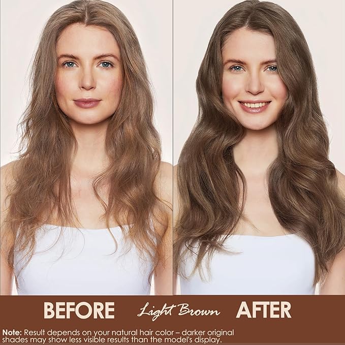 Hair Dye Shampoo 3 in 1, Instant Hair Color Shampoo with Herbal Ingredients, Long-Lasting Natural & Vibrant Shades for Women & Men, Easy At-Home Application 16.9 Fl Oz (Light Brown)