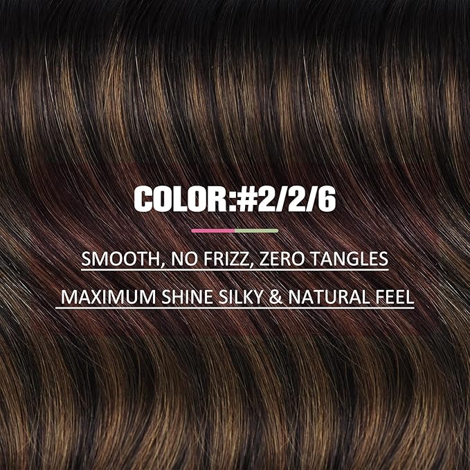 YoungSee Tape in Hair Extensions Real Human Hair Brown Tape Hair Extensions Balayage Dark Brown with Medium Brown Tapein Hair Extensions Real Human Hair Long Hair Extensions 24In 20pcs 50g