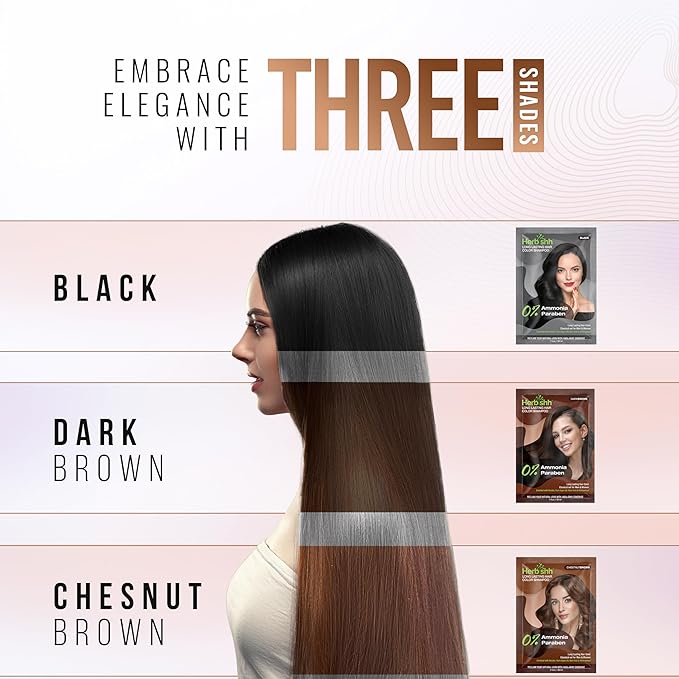Herbishh Travel Pack Hair Dye Color Shampoo in Sachet + 1pc Argan Hair Mask Sachet (Black, 1 sachet)