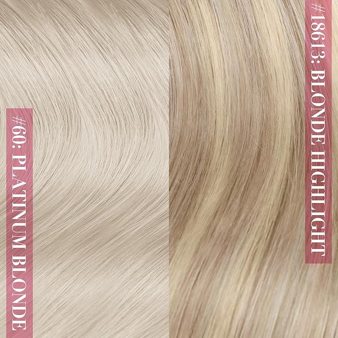 YoungSee Wire Hair Extensions Blonde Invisible Wire Hair Extensions Real Human Hair Platinum Blonde Wire Hair Extensions with Transparent Line Can Be Ironed And Dyed for Women 12In 70G