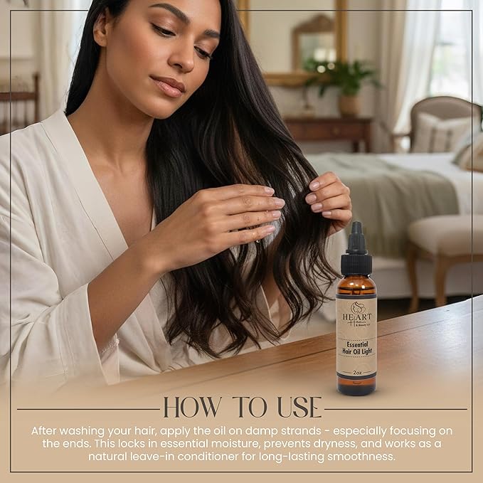 Essential Hair Oil for Fine Hair, Promotes Shine, Moisture & Scalp Balance – Ideal for Braids, Wash Days & Daily Use (2oz)