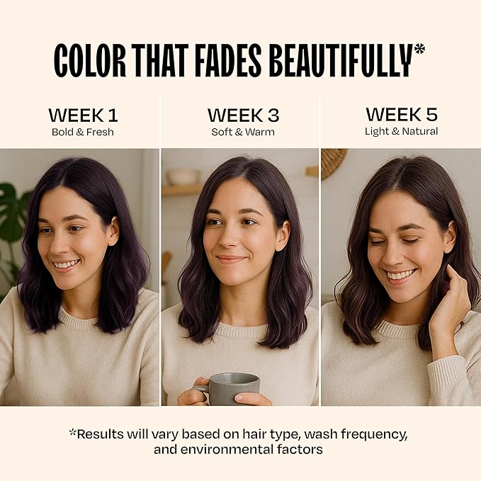 Overtone Color Depositing Semi-Permanent Hair Dye Conditioner - 8 oz For Natural & Color-Treated Hair, Moisturizing Shea Butter & Coconut Oil - Vegan & Cruelty-Free, Purple For Brown is now Royal Plum