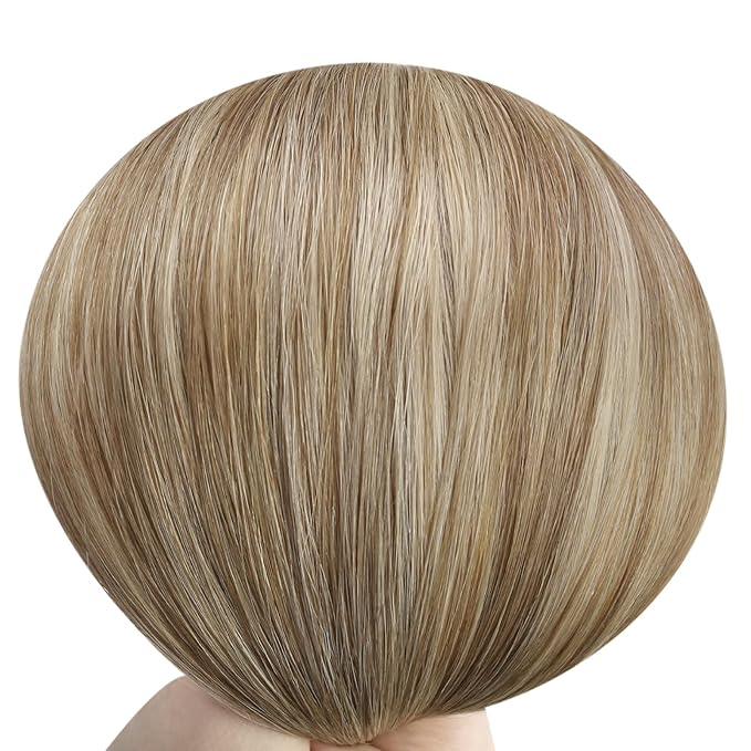YoungSee Utip Hair Extensions Human Hair Balayage Light Brown Ombre Platinum Blonde U Tip Keratin Hair Extensions for Natural Looking Utips Extensions Real Human Hair Silky Straight 16In 1G/S 50G