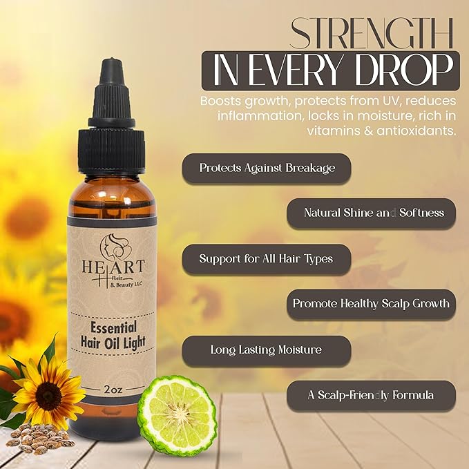 Essential Hair Oil for Fine Hair, Promotes Shine, Moisture & Scalp Balance – Ideal for Braids, Wash Days & Daily Use (4oz)