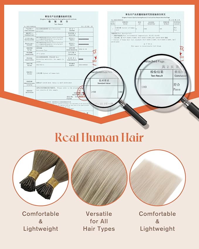 Sunny Hair Long I Tip Hair Extensions Human Hair 22inch I Tip Hair Extensions Ash Blonde Ombre Platinum Blonde Hair Extensions I Tip Add Volume for Travel 50g