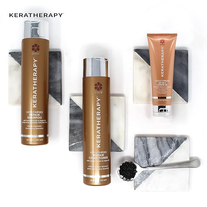 KERATHERAPY Keratin Infused KeratinFIXX Repair Conditioner, 33.8 fl. oz., 1000 ml - Repair Conditioner for Dry, Damaged or Frizzy Hair with Caviar Extract, Argan Oil & Kerabond to Repair Breakage