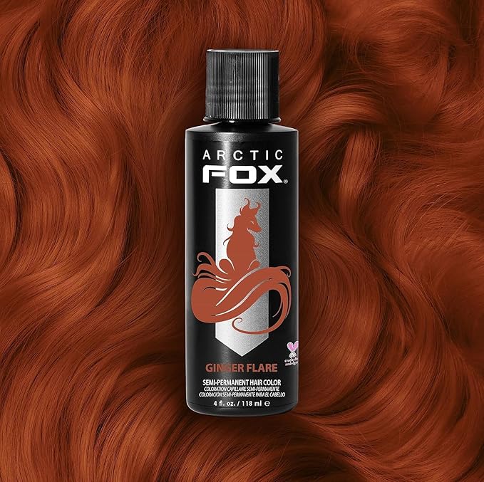 Arctic Fox Semi-Permanent Hair Dye, Vegan & Cruelty-Free, Vibrant Orange Ginger Flare, Ammonia-Free, Peroxide-Free, Conditioning Color, For All Hair Types, 4 Fl Oz (Pack of 2)