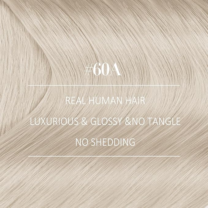 YoungSee Weft Human Hair Extensions Blonde Sew in Real Hair Extensions Platinum Blonde Soft and Silky Sew in Weft Human Hair Extensions 24Inch 100G