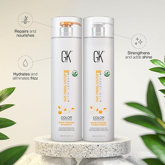 Moisturizing Shampoo and Conditioner Hydrate Set for Colored Treated Hair Keratin Treatment Cleansing Dry to Normal Sulfate Paraben Free All Hair Types for Men and Women By GK HAIR - (2 X 33.8 Oz)