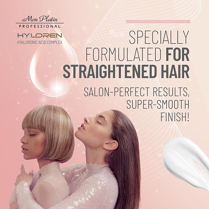 Mon Platin Professional Hair Mask for Damaged Hair & Straightened , 500ml - HY Loren Smoother with Hyaluronic Acid, Deep Conditioning Treatment, Anti-Frizz Conditioner