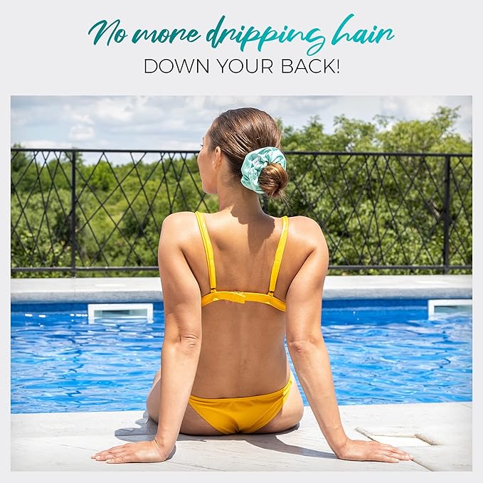 Microfiber Hair Towel Wrap + 2 Smooth Large Hair Drying Tie for Wet Hair - Anti-Frizz, Gentle, Absorbent Hair Scrunchies or Face Washing Wristband