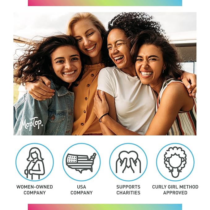MopTop Curly Hair Routine, Gentle Shampoo + Daily Conditioner + Styling Gel for Wavy and Coily Tresses, Color Safe, Moisturizing Women's Hair Care