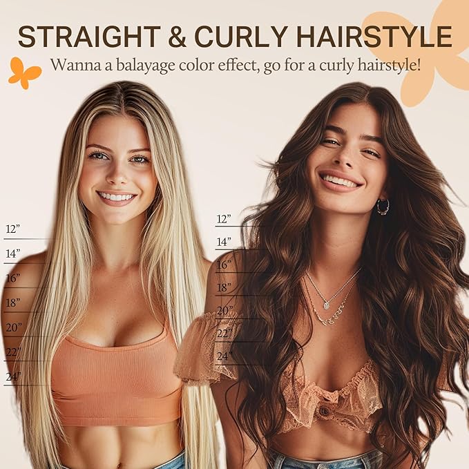 DOORES Clip in Hair Extensions Human Hair, Balayage Natural Black to Light Blonde 7pcs 120g 14 Inch, Remy Extensions Real Human Hair Straight Weft
