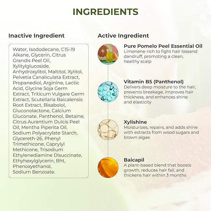 Cocoon Pomelo Oil Hair Tonic. 100% Vegan Scalp Serum Treatment for Thinning, Damaged & Breakage Hair | Soften, Reduce Hair Loss & Promote Hair Growth (4.73 fl oz Each) (3 Boxes)