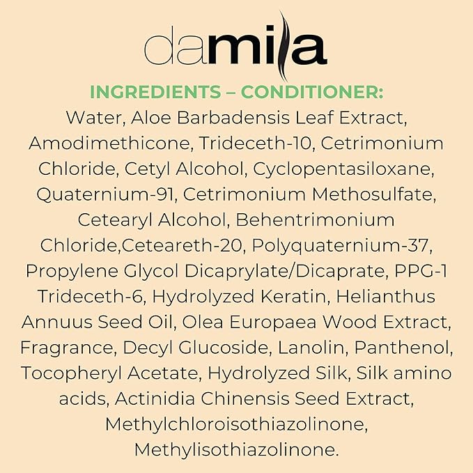 Damila Salt & Sulfate Free Shampoo & Conditioner for Keratin and Color Treated Hair - Professional Keratin Value Pack for Damaged, Frizzy, Curly, Dry & Thin Hair - Shampoo Sin Sal - 16.9 Fl Oz