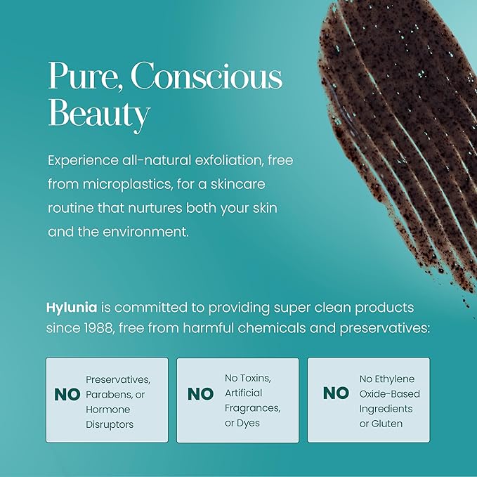 Hylunia Skincare Grape Seed Facial Scrub β Gentle Exfoliating Face Scrub with Ground Grape Seed, Bentonite Clay, and Alpha Hydroxy Acid for smooth, glowing skin and refined pores, 5.1oz