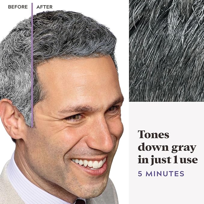 Just For Men Touch of Gray, Mens Hair Color Kit with Comb Applicator for Easy Application, Great for a Salt and Pepper Look - Black, T-55, Pack of 1