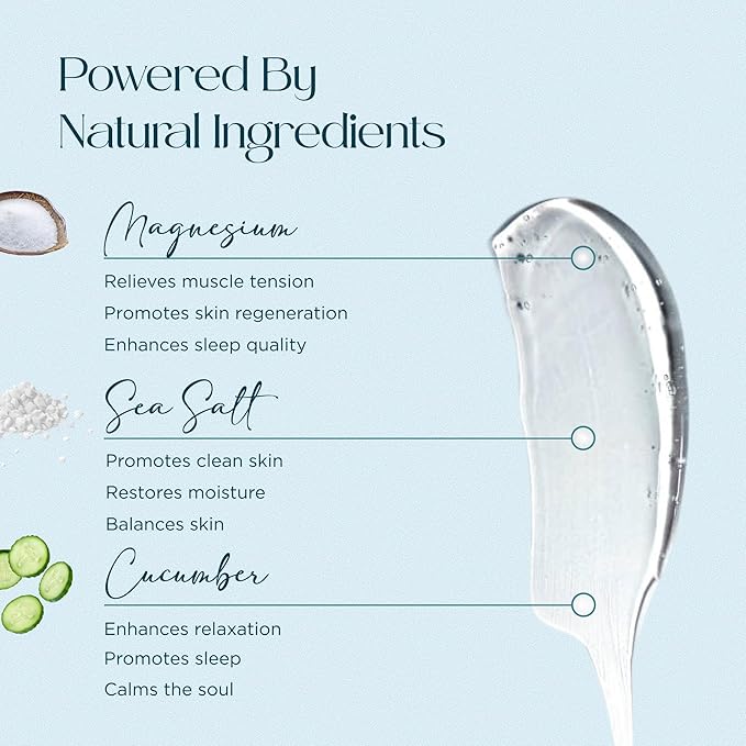 Ocean Soothe Scalp Control Shampoo with Highly Concentrated Magnesium Salt and Cucumber Juice to Hydrate Dry, Flaky Scalps, Nourish and Protect Hair Follicles, 300mL