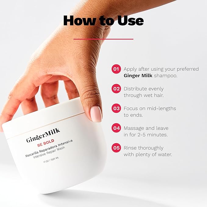 Intensive Repair Hair Mask for Dry / Damaged Hair due to Coloring, Chemical Processes, hot styling tools and dryers | BE BOLD