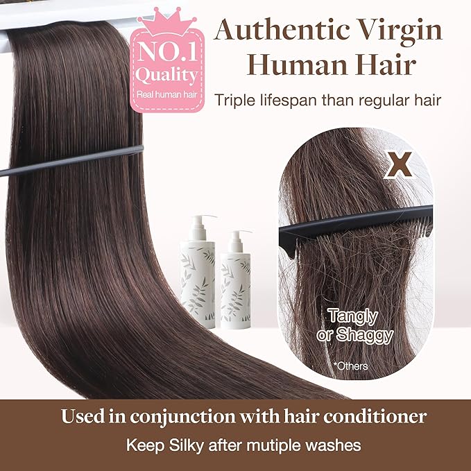 GOO GOO Sew in Hair Extensions Real Human Hair, Weft Hair Extensions Human Hair, 1 Jet black 20inch 105g, Weft Bundles Straight Silky Remy Hair