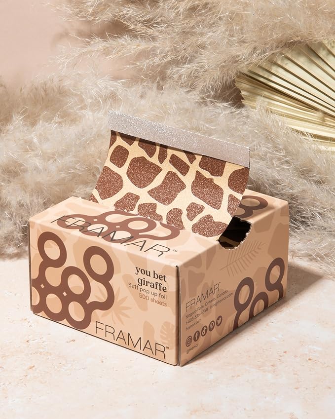 Framar Giraffe Hair Foils For Highlighting - Pop Up Hair Foil, Aluminum Foil Sheets, Salon Foils For Hair Stylist, Hair Dye Supplies, Non Slip 500 Pop Up Sheets