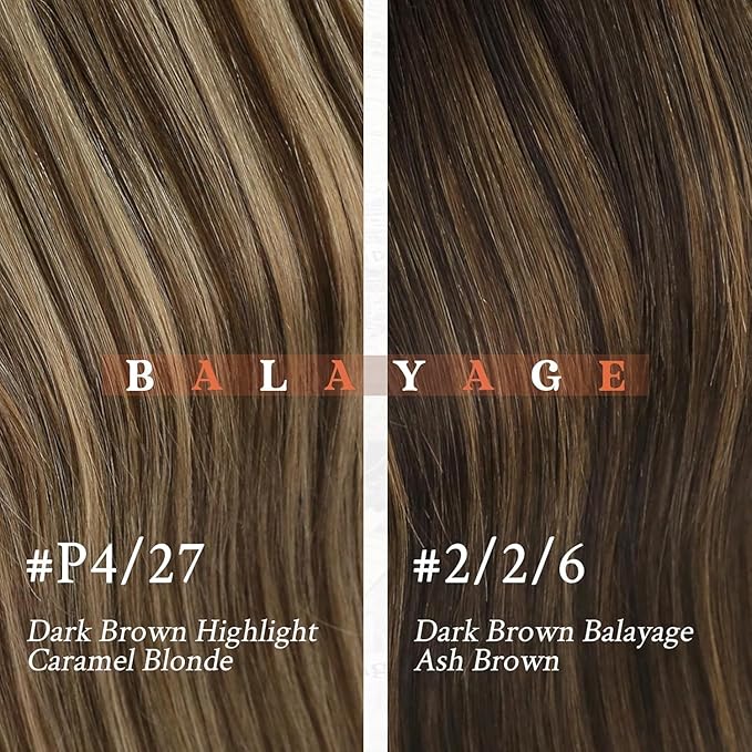 Sunny Hair Flat Tip Hair Extensions Human Hair Dark Brown with Caramel Blonde K Tip Hair Extensions Real Human Hair 14inch Ktip Human Hair Extensions Invisible 50g