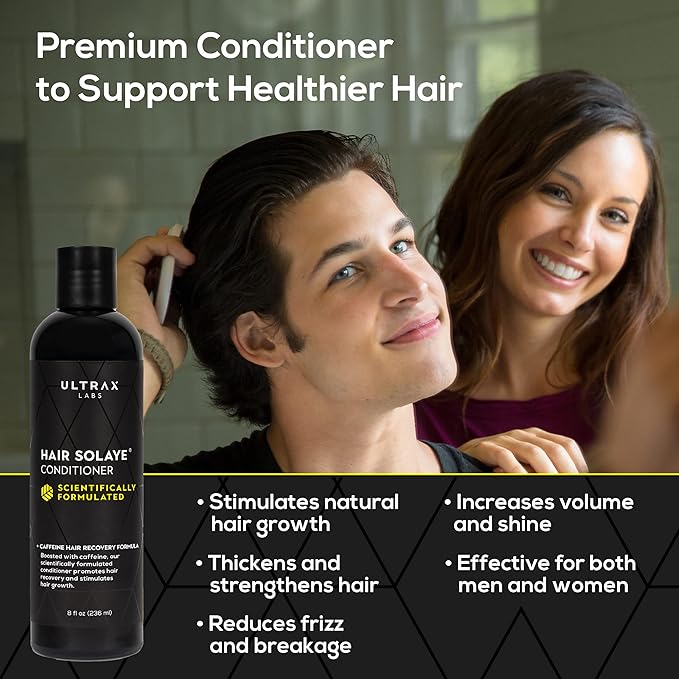 Hair Solaye Conditioner for Silky Smooth Hair Growth - Caffeinated Compounds with Chamomile Extract, Women & Men, 8 fl oz, 2 Minute Hair Treatment, Unisex