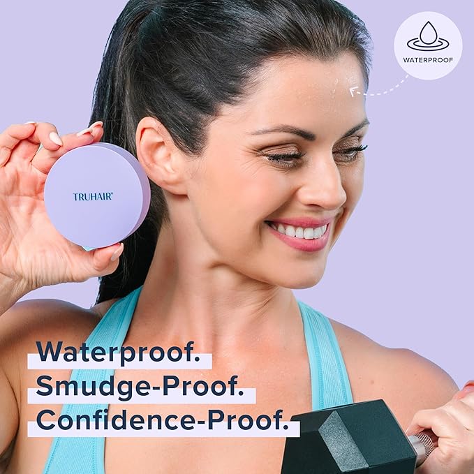 TRUHAIR Root & Scalp Cover Up Pressed Powder Compact Refill, Waterproof, Weightless Hair Coverage & Bald Spot Concealing, Root Touch Up Hair Color for Gray Coverage & Thinning Areas, 0.35 Oz (Black)