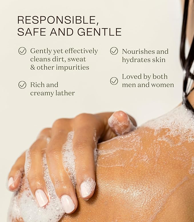 Non Toxic and Vegan Body Wash With Organic Ingredients - Moisturizing For Dry and Sensitive Skin, Natural and Organic, Paraben Free, Cruelty Free, Gluten Free, Sulfate Free (16 FL. OZ)