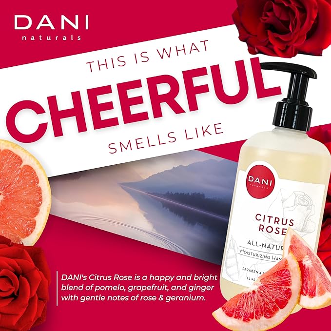 Naturals Moisturizing Hand Soap – Citrus Rose Scent, Hydrating, Sulfate-Free & Paraben-Free, 12 Oz Bottle with Pump, Gentle Cleansing for Dry Skin