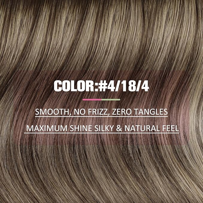 YoungSee Tape in Extensions Human Hair Balayage Tape ins Human Hair Extensions Balayage Dark Brown with Ash Blonde Tape in Hair Silky Straight 20 Inch 20pcs 50g Long-Lasting