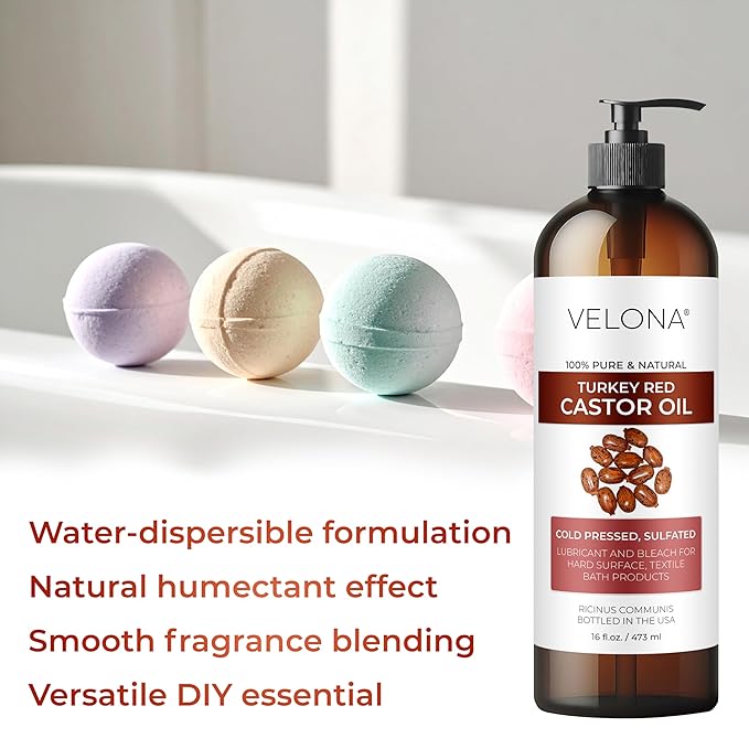 velona Castor Oil Turkey Red 16 fl oz | 100% Pure and Natural Carrier Oil | Cold Pressed | Hair, Body and Skin Care | Use Today - Enjoy Results