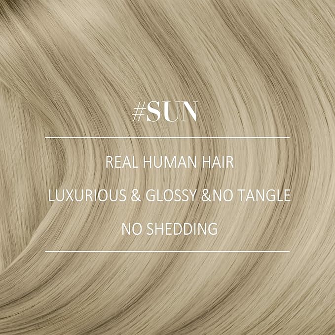 YoungSee Ombre Blonde Human Hair Weft Extensions Straight Silky Sew in Real Human Hair Extensions Ash Blonde Ombre Sunkissed Blonde Sew in Hair Extensions Human Hair 24Inch 100G