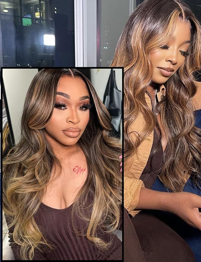 Ombre Bundles Human Hair, 13A Raw Indian Hair Bundles Body Wave, 28 Inch Colored Honey Blonde 1B27 Ombre Human Hair Bundles, 2 Years Service Life, Keep Texture Silky Soft Tangle-Free