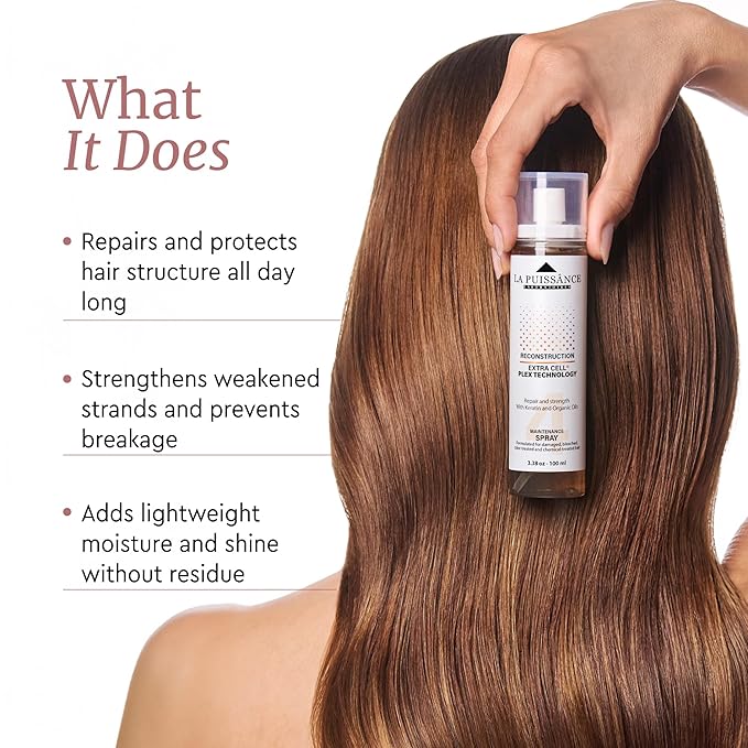 LA PUISSANCE Extra Cell Plex Spray Step 4 - Treatment for Damaged Hair - Repairs & Protects - Ideal for Color-Treated, Bleached & Chemically-Treated Hair | 3.38 fl oz for Home and Salon Use