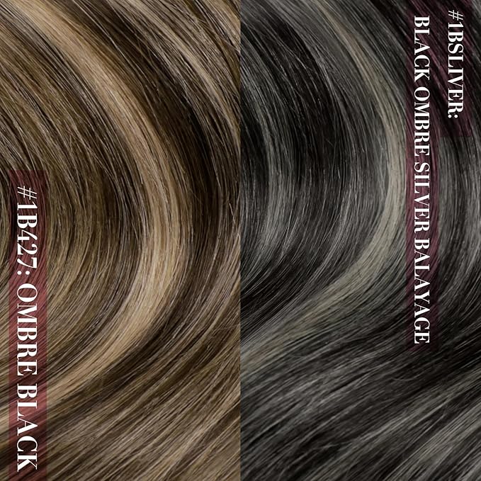 YoungSee 150G Clip in Hair Extensions Real Human Hair Ombre Lace Clip in Hair Extensions Human Hair Black Fading to Brown with Caramel Blonde Human Hair Clip in Extensions for Black Women 7Pcs 20Inch