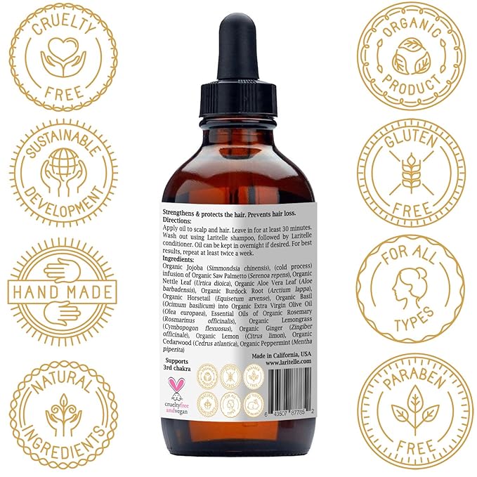 Diamond Strong Hair Growth Treatment Oil – 4 oz – Organic Anti‑Thinning Scalp Oil with Jojoba, Saw Palmetto, Nettle & Rosemary – Vegan, Sulfate‑Paraben‑Free