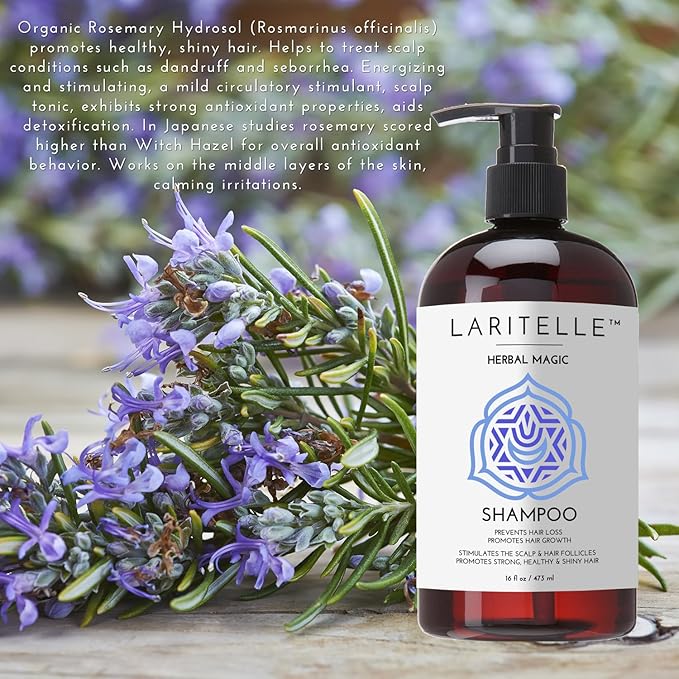 Organic Unscented Shampoo Herbal Magic – 17.5 oz – Sulfate-Free, Vegan Hair Growth Shampoo for Sensitive Scalp – Made in California