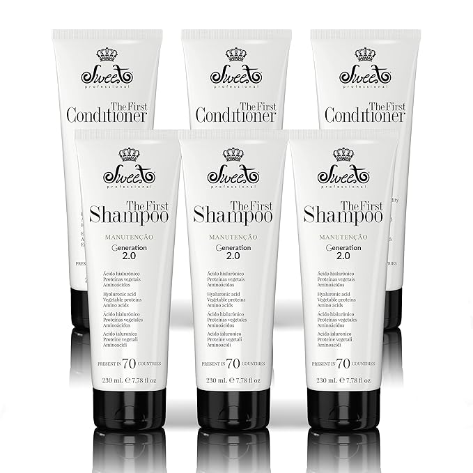 Shampoo & Ultra Conditioner Set – Hair Straightener Treatment, Hydration Maintenance - Anti-Frizz For All Hair Types - 230ml/7.78floz & 230g/8.11oz - Pack of 6 - Sweet Pro