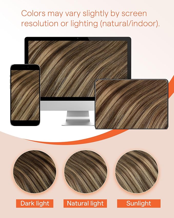 Sunny Hair Brown Micro Link Hair Extensions Human Hair Highlight 20inch Long Microloop Hair Extensions Human Hair Dark Brown Highlight Caramel Blonde Bead Hair Extensions Real Human Hair Soft 50g