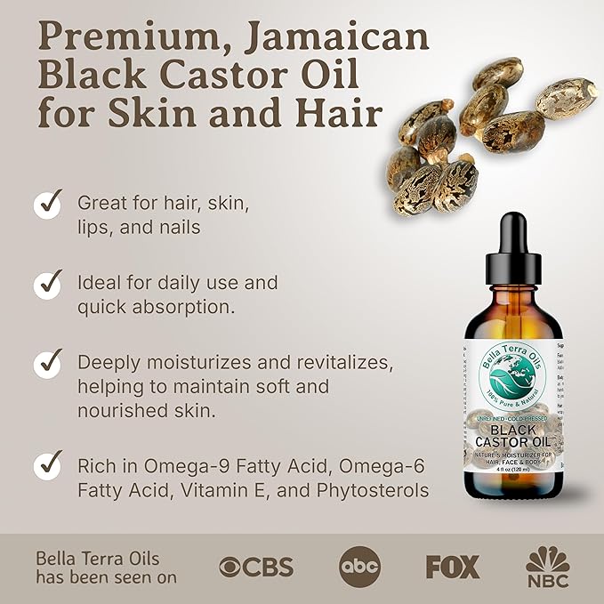 Bella Terra Oils Black Castor Oil for Lustrous Hair and Smooth Skin – 1 gallon, Nourishing and Revitalizing, Pure, Unrefined
