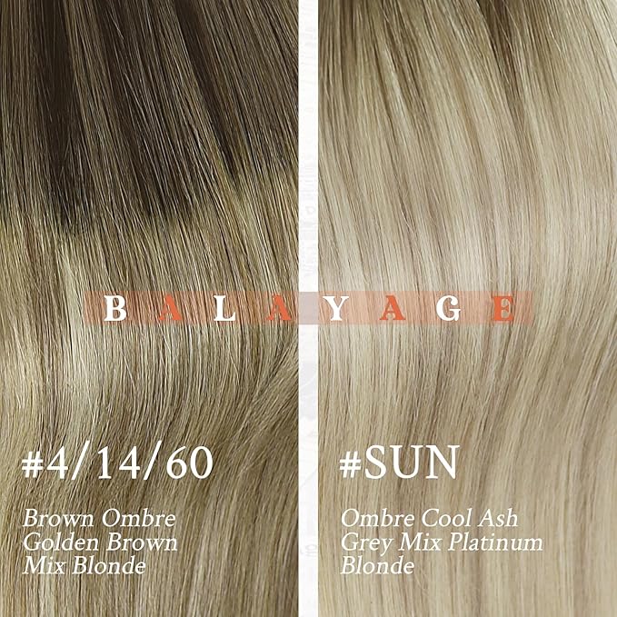Sunny Hair Nano Bead Hair Extensions Human Hair Balayage Blonde Nano Extensions Human Hair 22inch Nano Ring Hair Extensions Add Length 50g