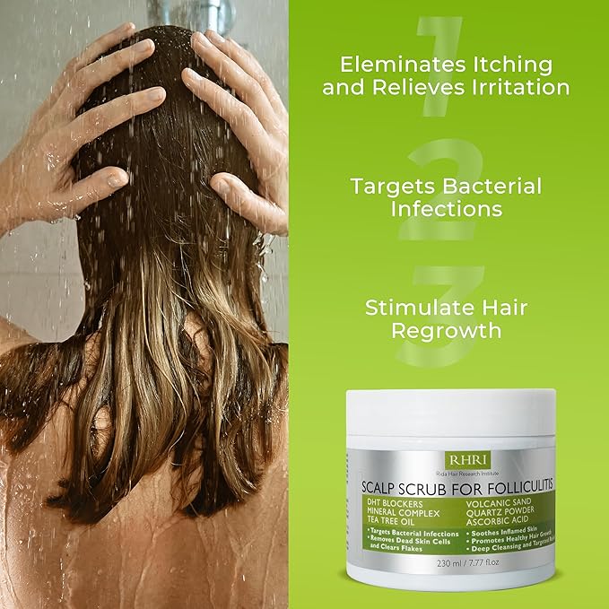 Anti Fungal Folliculitis Scalp Scrub Pre Shampoo for Seborrheic Dermatitis, Dandruff, Psoriasis, and Itchy Dry Scalp Relief