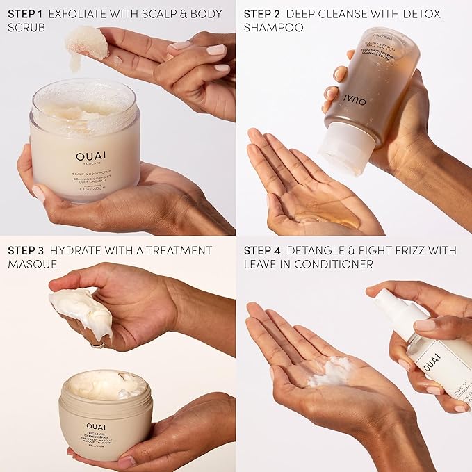 OUAI Detox Shampoo Travel Size - Clarifying Shampoo for Build Up, Dirt, Oil, Product and Hard Water - Apple Cider Vinegar & Keratin for Clean, Refreshed Hair - Sulfate-Free Hair Care (3 oz)