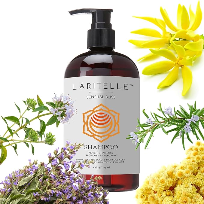 Organic Shampoo 17.5 oz. Argan Oil, Rosemary, Palmarosa. Promotes Hair Growth, Prevents Hair Loss. GF